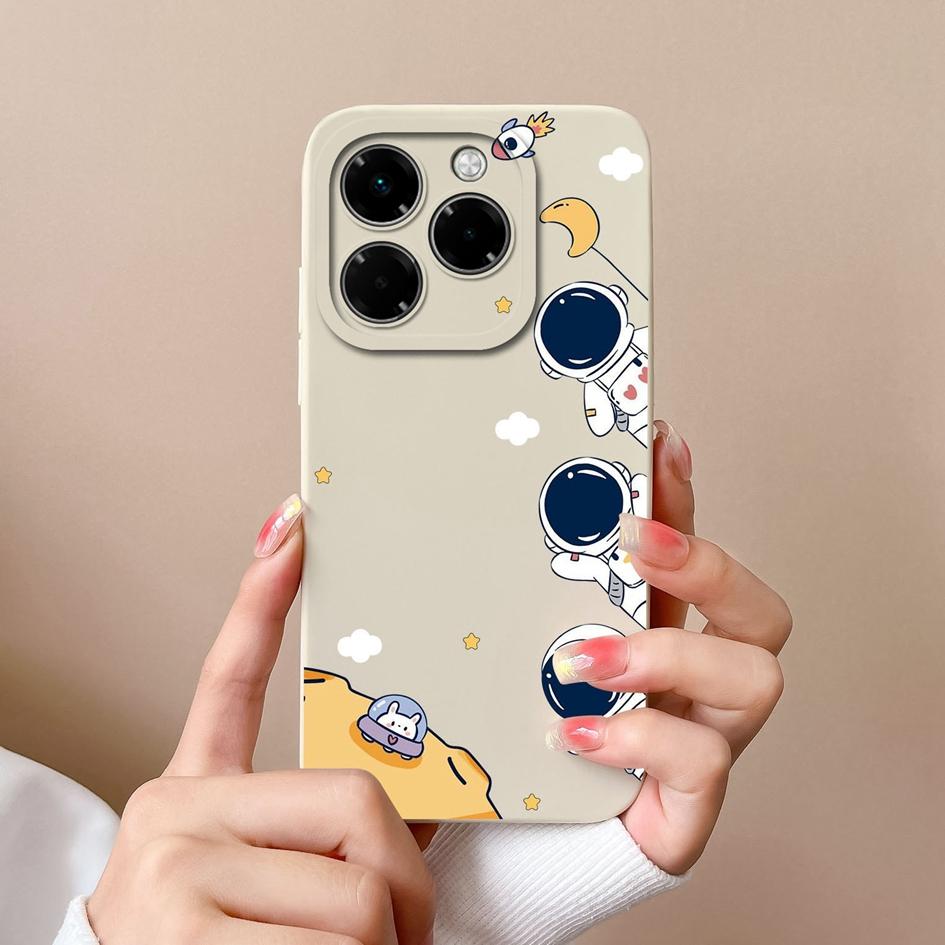 

Чехлы для телефонов Infinix Note 40X Hot 50 50Pro Plus 50i Smart 9 жидкий мягкий тонкий силиконовый модный милый астронавт прочный противоскользящий корпус для Infinix Infinix Hot 50 Pro+ 4G