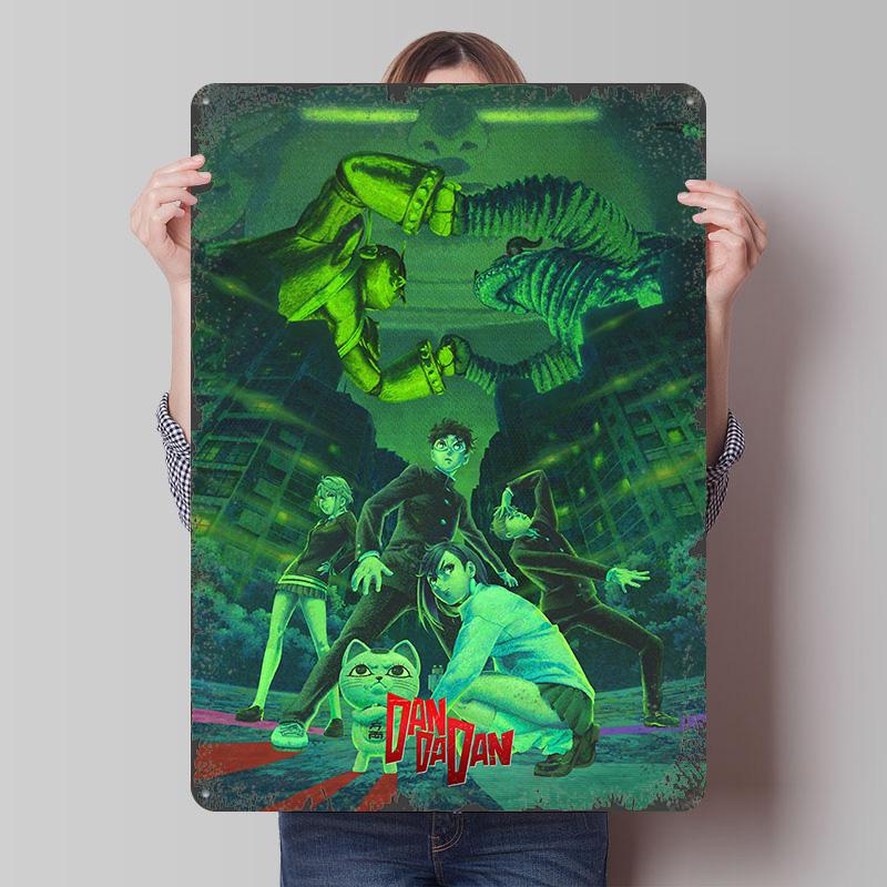 Dan Da Dan Supernatural Encounter Tin Plaque Poster Customized Wall Art Retro Vintage Metal Signs for Man Cave Home Decor Items