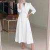 ZANZEA Women Elegant V-Neck Casual Long Sleeve Dress