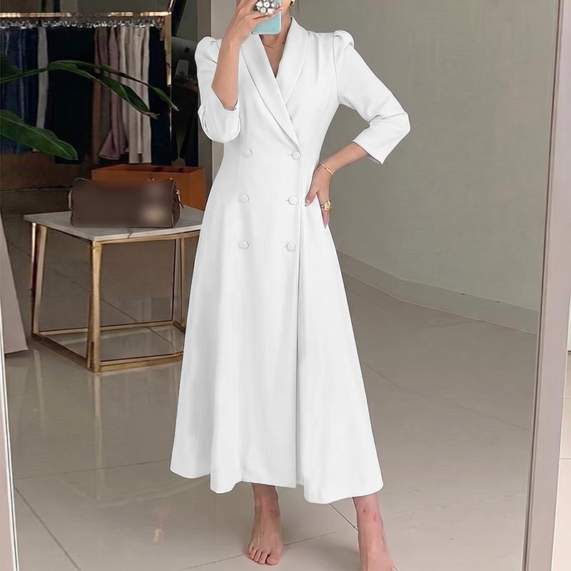 ZANZEA Women Elegant V-Neck Casual Long Sleeve Dress 3XL
