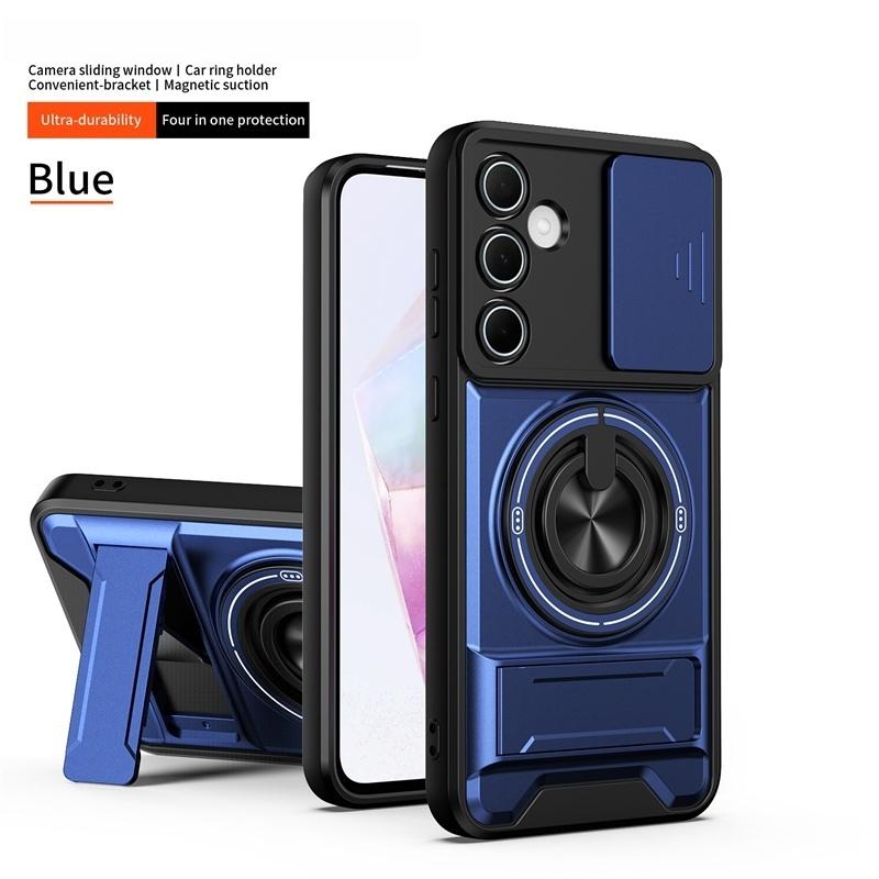Funda For Samsung Galaxy A55 A35 A54 A53 A52 A52S A51 A71 A72 A73 4G 5G Case Armor Magnet Stand Ring Slide Lens Protect Cover