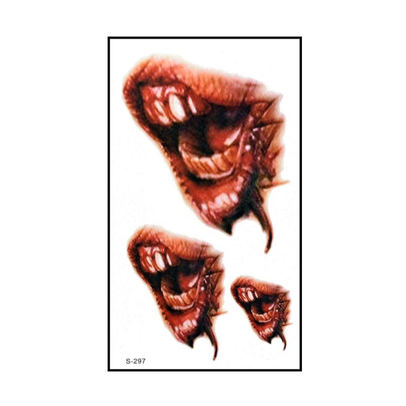10 szt. Naklejka Tatuaż Halloween Horror Krwawa Rana Blizna Zombie Wodoodporne Tatuaże Tymczasowe DIY Impreza Body Art Makijaż Dzieci Dorosły