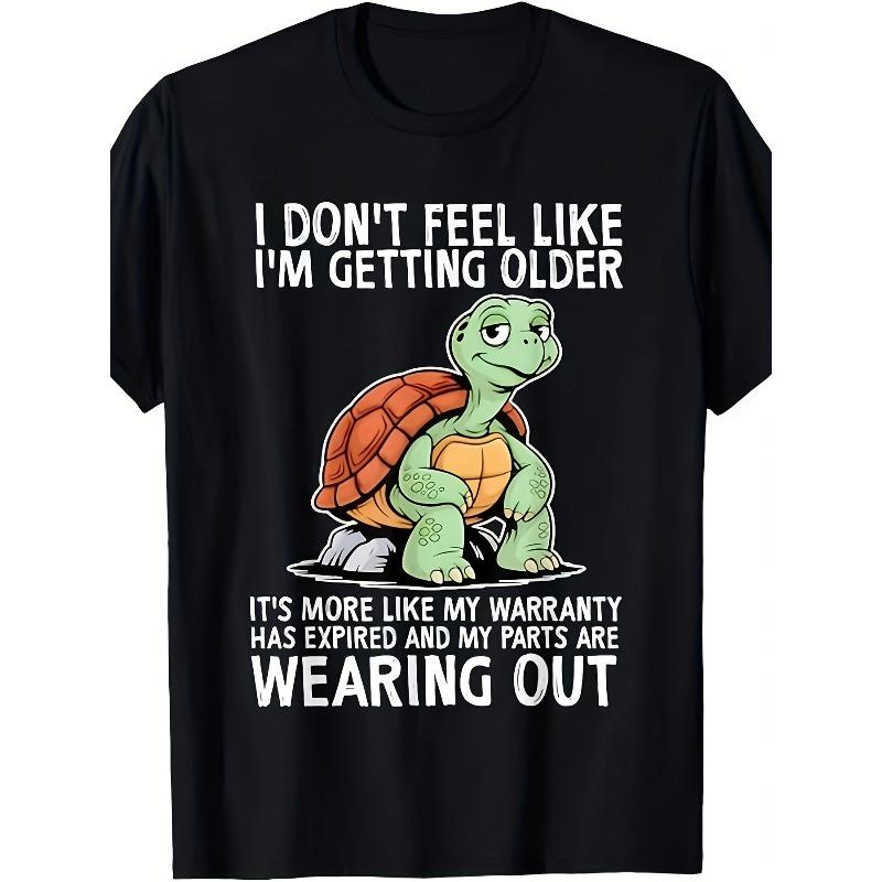 

European sizes Funny I Don t Feel Old, Just Slower Turtle T-Shirt - Heavyweight Loose Fit & Plus Size Short Sleeve Shirt with Aging Humor 4XL чорний