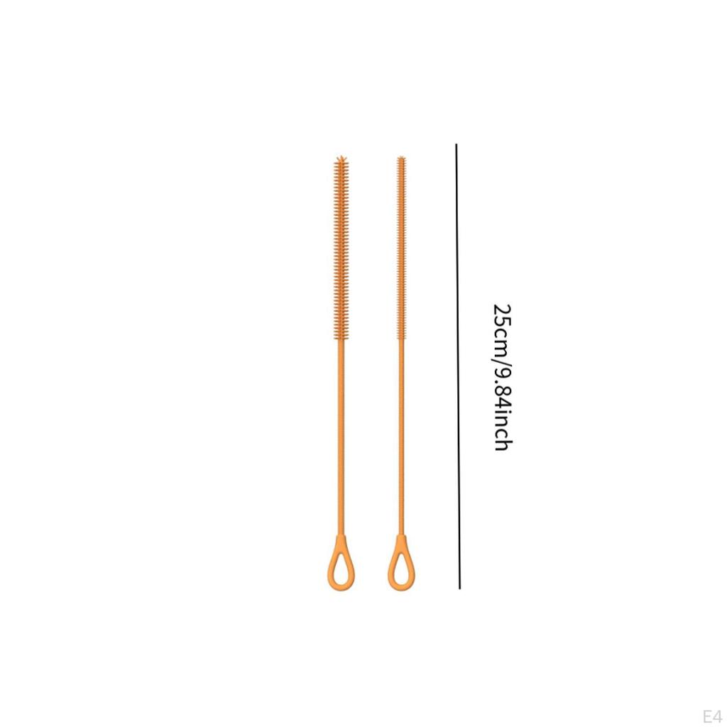 2 Pieces Silicone Straw Brushes Long Lightweight Portable Reusable Bottle for