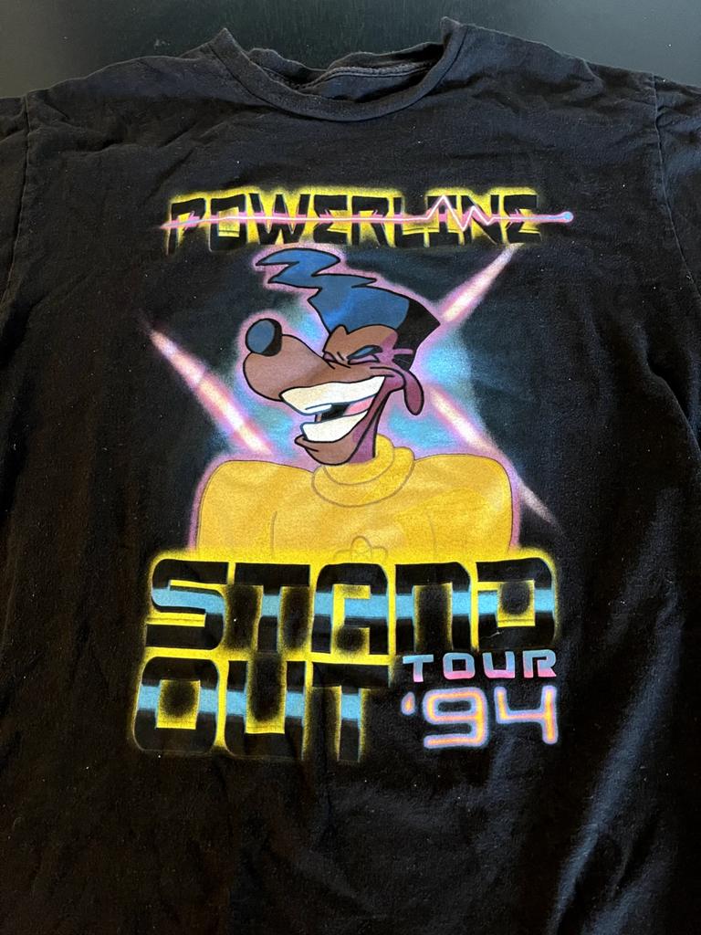 Powerline A Goofy Movie Stand Out Tour '94 T-shirt 100% Cotone Magliette da Uomo Top, Taglia: medio