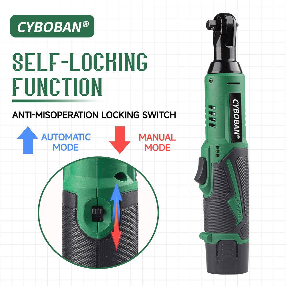 12V Wireless Ratchet Wrench Set, 400 Rpm, 3/8 Inch Powerful Rotating Tool, Fast Charging