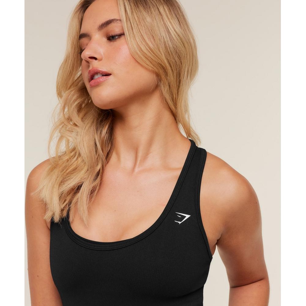 Gymshark Everyday Seamless Ribbed Tank Gs Black B5c9p Bb2j