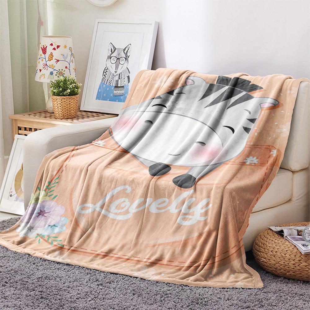 1 Stück Flanelldecke mit Cartoon-Druck, Hohe Qualität, Bequem für alle Jahreszeiten, Heimdekoration, Wärme und Komfort, Perfekt als Weihnachts- oder Geburtstagsgeschenk