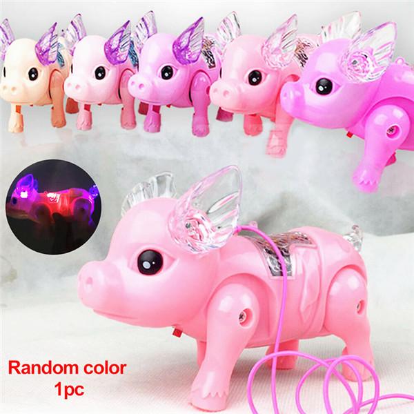 FDA Approval Electric Singing Musical Light Pig Toy with Leash Interactive Kids Baby Toddler Christmas Birthday Toy KOqwez33 Lovely Walking Pink Piggy Toy