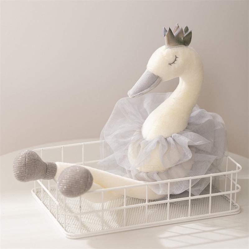 Cartoon Swan Plush Doll Cute Sweet Princess Crown Swan Plush Toy Stuffed Animal Doll Toys Lovely Soft Pillow Home Decoration