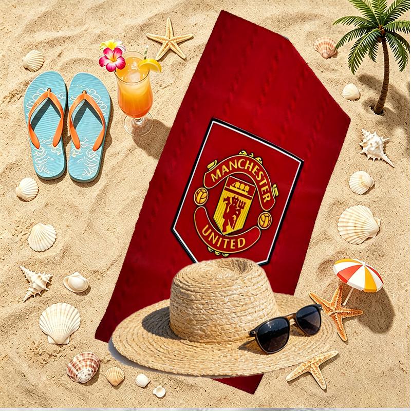 Football United F.C Print Beach Towel, Versatile Lightweight Absorbent Beach Towel for Pool Surf Yoga Bathroom, Perfect Birthday Holiday Gift