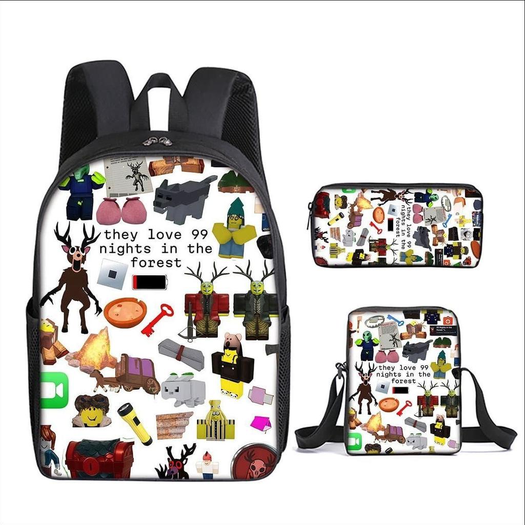 Classic 99 days in the forest 3D Printed 3pcs/Set pupil School Bags Laptop Daypack Backpack Inclined shoulder bag Pencil Case