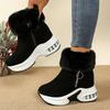 Winter Damen Warme Sneaker Plateau Schneestiefel Damen Leopard Knöchelhohe Stiefel Weibliche Plüsch Freizeit Schuhe Seitenreißverschluss Kurze Stiefel