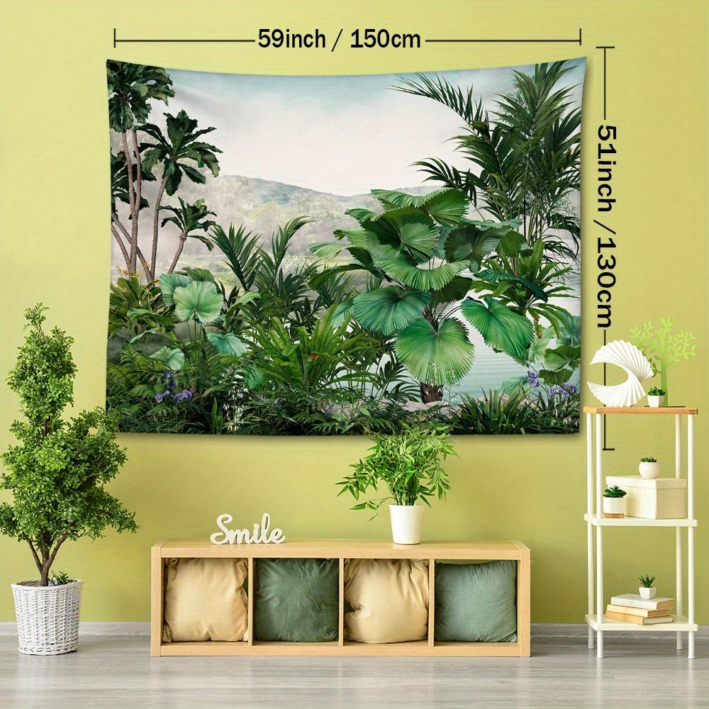 Tropical Rainforest Banana Tree Tapestry, 126x71inch, Polyester Woven Wall Hanging, Soft and Flat Fabric, Natural Style Room Decor for Bedroom and Liv