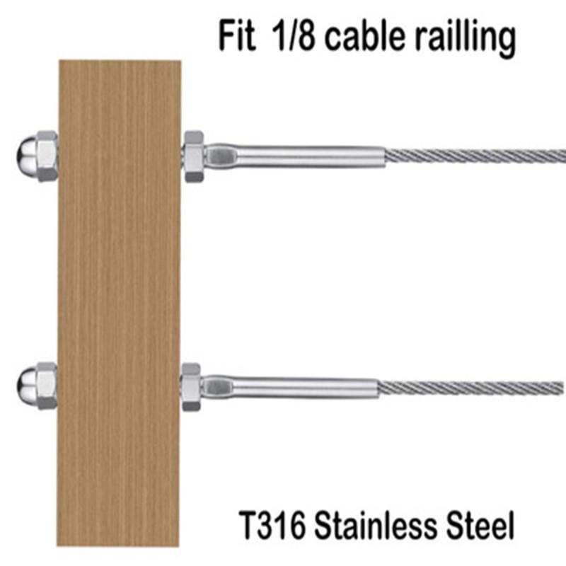 10Pcs Stainless Steel Threaded Tensioner Stud Ends for 1/8'' Cable Railing System High Quality
