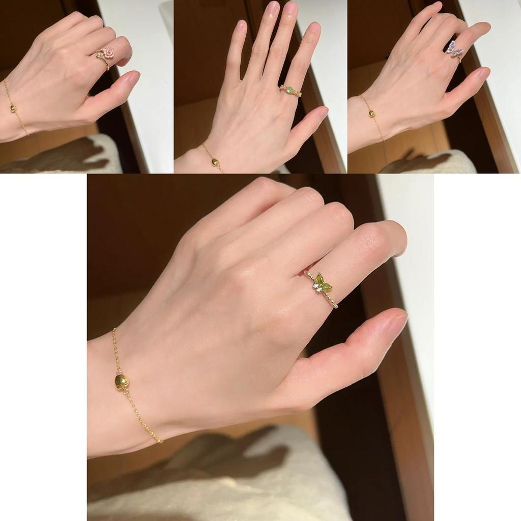 Flower Finger Butterfly Ring Women Hand Ornament Jewelry Fashion Gift Decoration