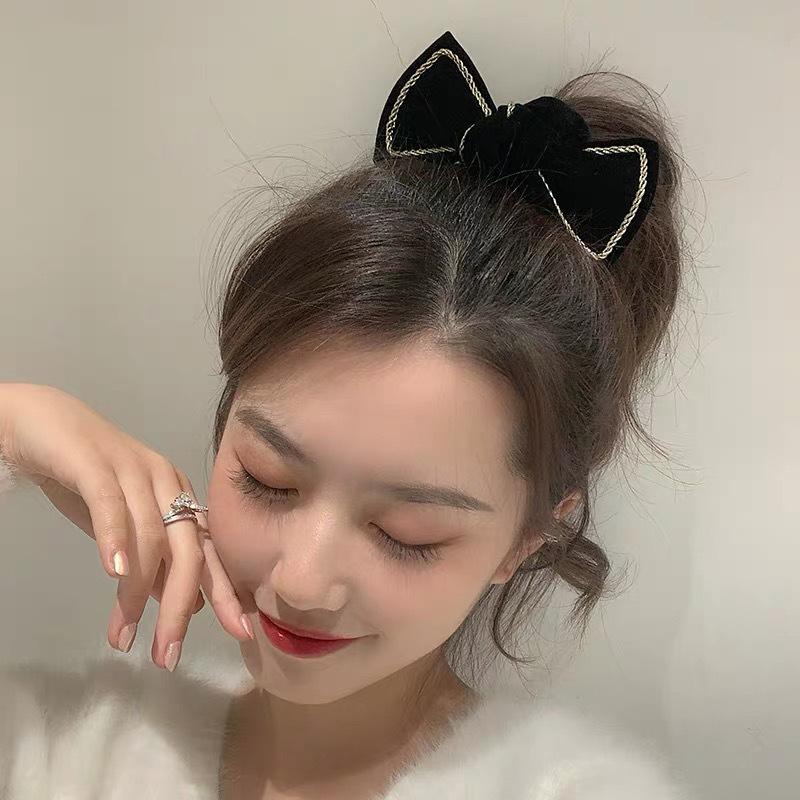 

Заколки для волос с большим бантом для женщин, бархатная заколка для волос в корейском стиле
