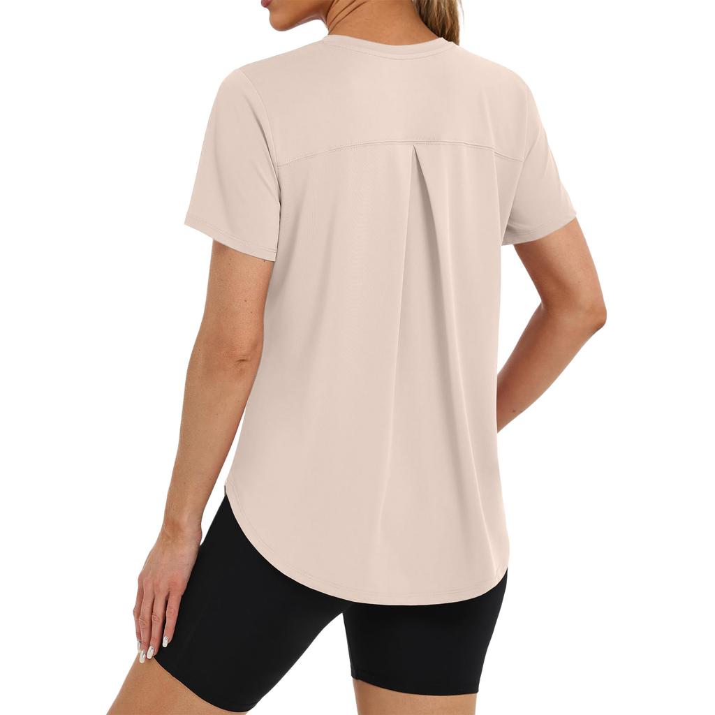 Lightweight Quick Dry Womens Athletic Shirt Short Sleeve Running Hiking Top Breathable Fitness Tee for Outdoor Activities