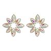 Women's Study Earring Exaggerated Alloy Glass Crystal Flower Earrings Needle Premium Earrings