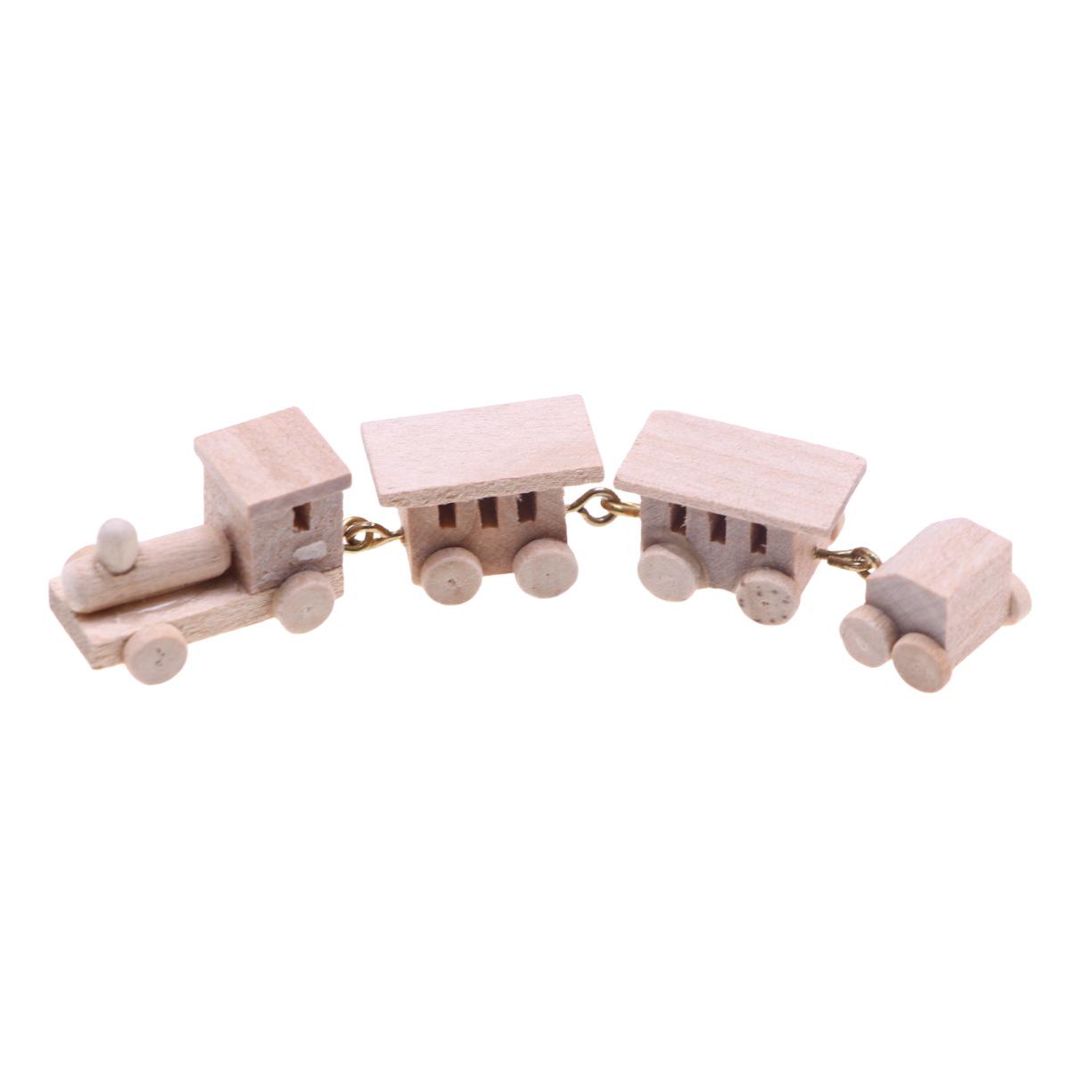 

Dollhouse Toy Photography Props: Miniature Wooden Train Accessories