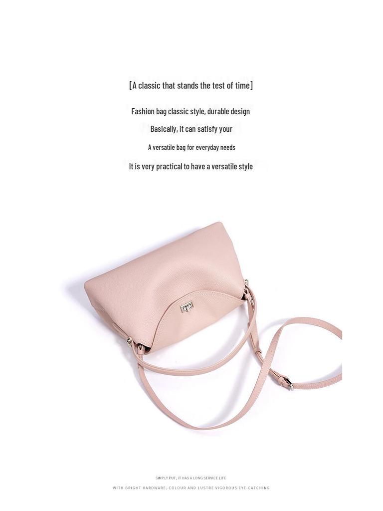 2025 Versatile Genuine Leather Handbag: Top Layer Cowhide, Fashionable Spring Single Shoulder & Crossbody Bag