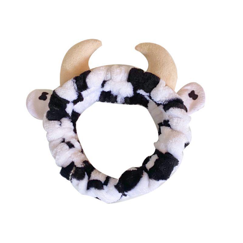 Korean 3D Cow Horn Headband: Cute Plush Hair Accessory for Women