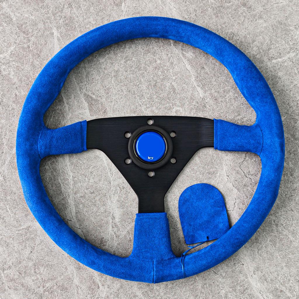 14Inch Universal Racing Montecarlo Sports Steering Wheel Red Suede JDM Car Steering Wheel PC-ST51