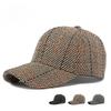 New Plaid Baseball Cap for Men Women Structured Hard Top Peaked Hat British Retro Checkered Sun Hat Korean Fashion Outdoor Cap