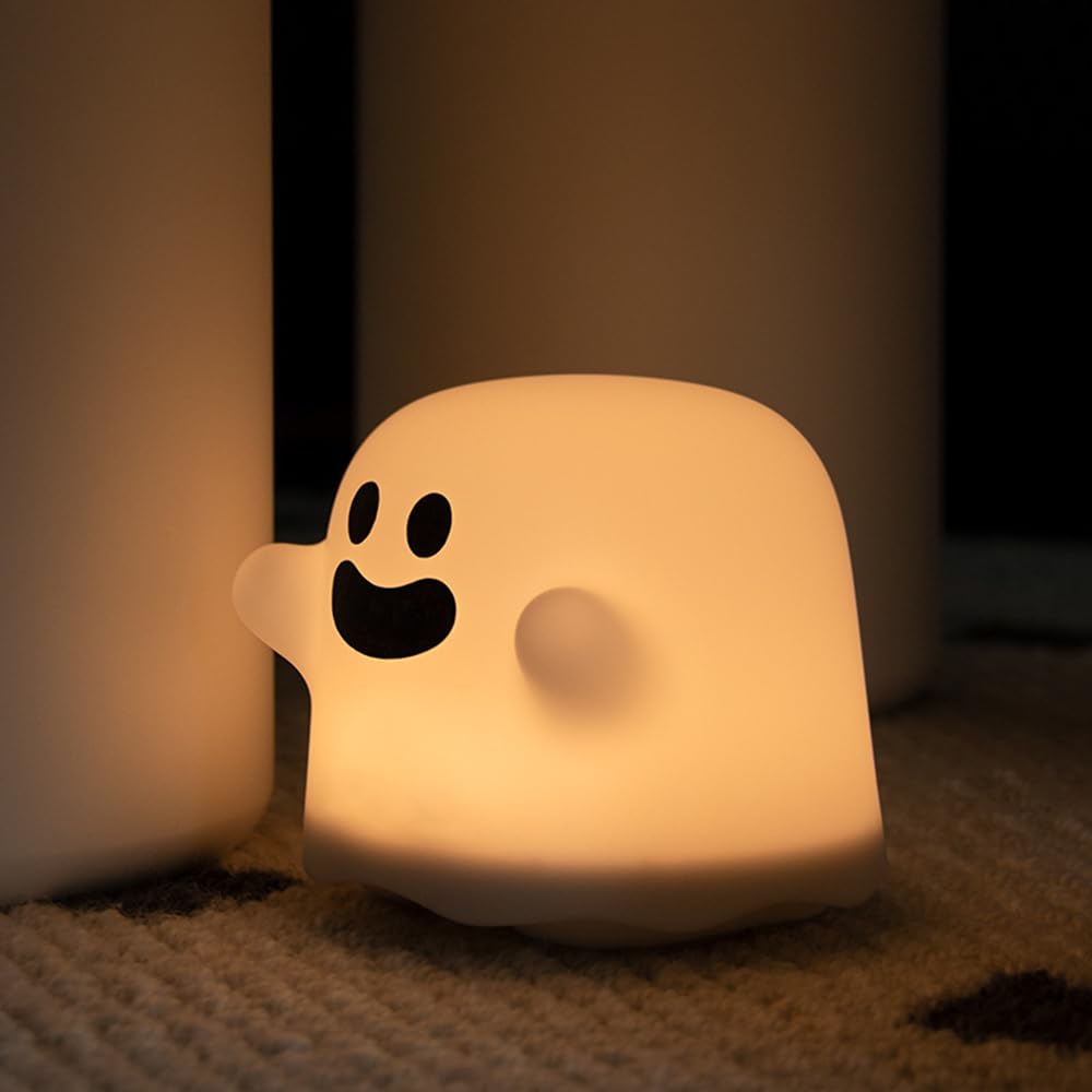 Kvensin Ghost Night Light, Desk Lamp, Bedside Lamp, USB Rechargeable, Nursing Light, Baby Light, LED Light, Halloween Decorative Light, Cute Ghost