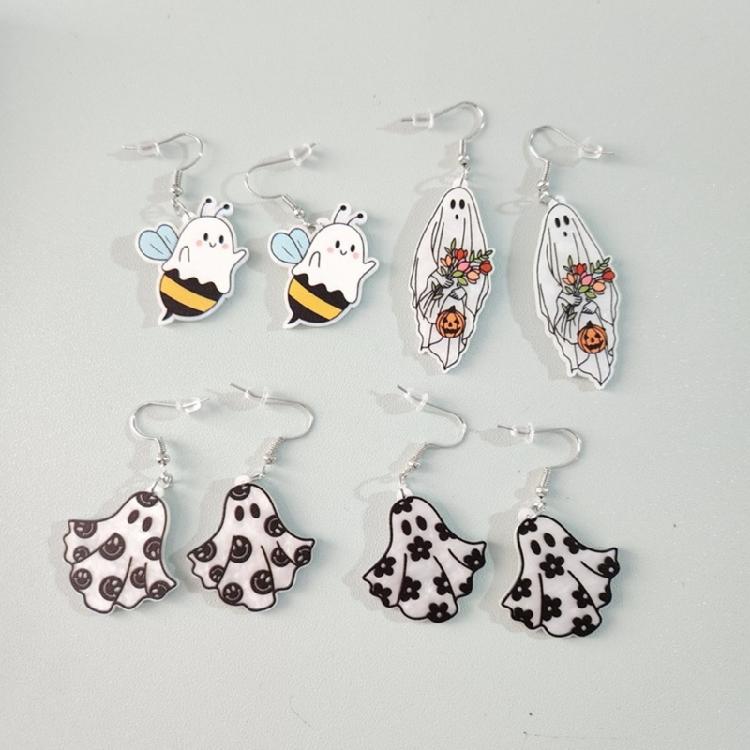 Halloween Ghost Pendant Earrings Jewelry Creative Handmade Drop Dangle Earri