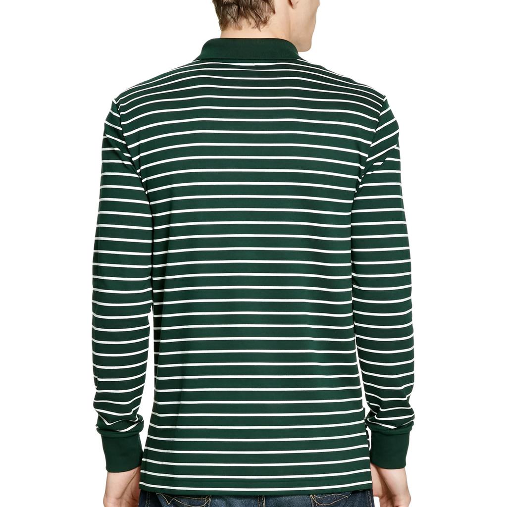 Polo Ralph Lauren Embroidered Pony Logo Striped Long Sleeve Polo Shirt Men Tops 710766438-006