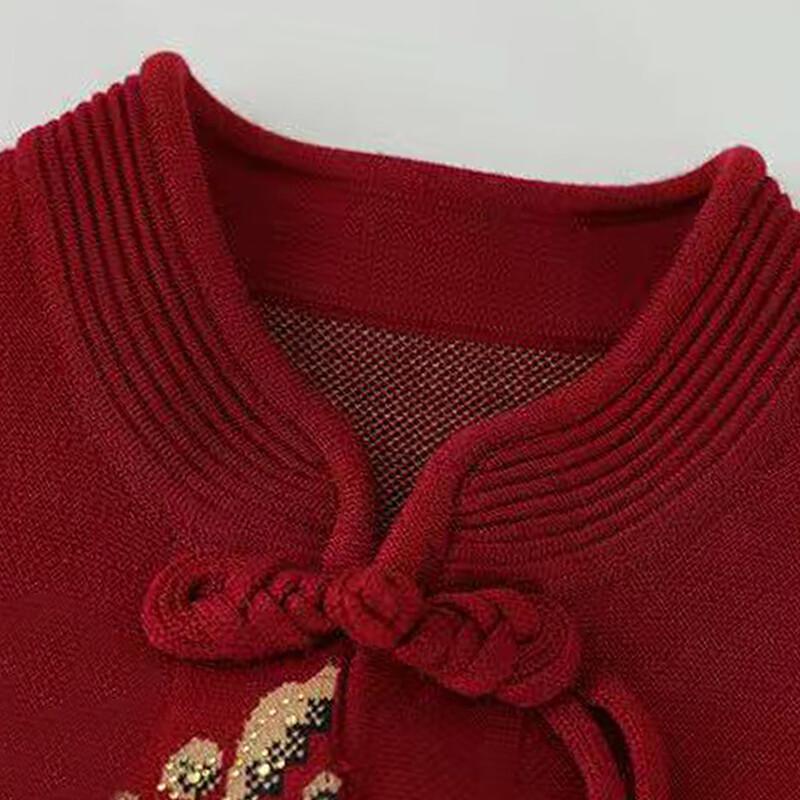 SIFONE Women's Red Embroidered Chinese New Year Tang Suit Jacket