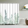 Plant Leaves Bathroom Shower Curtains Waterproof Hooks Hanging Curtain Bath Screen Decor Flowers Tree Print Shower Curtain.