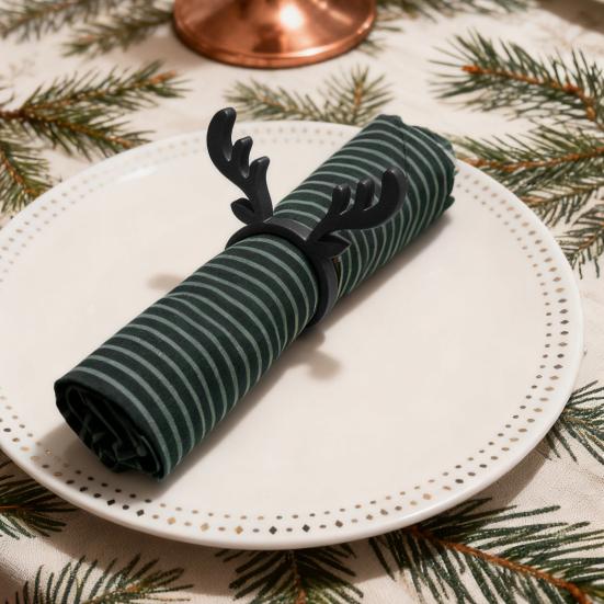Reindeer Napkin Ring Christmas Napkin Holder 3D Printed Antler Napkin Ring for Holiday Parties Xmas Dinner Wedding Decor
