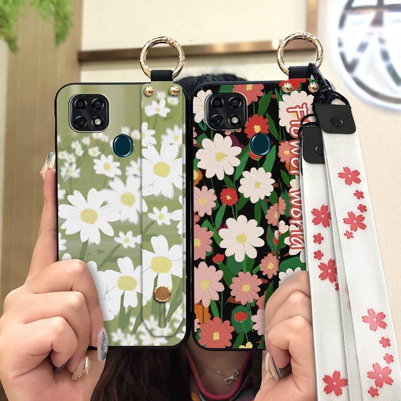 Ring Dirt-resistant Phone Case For ZTE Blade V2020 Vita/Blade20 Smart/10 Smart Back Cover Phone Holder Protective Flower