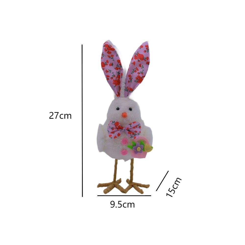 

Bird Ornament Easter Table Decor Easter Home Decor Foam Filling Soft Lightweight Design Glitter Accent Plaid Pattern рожевий