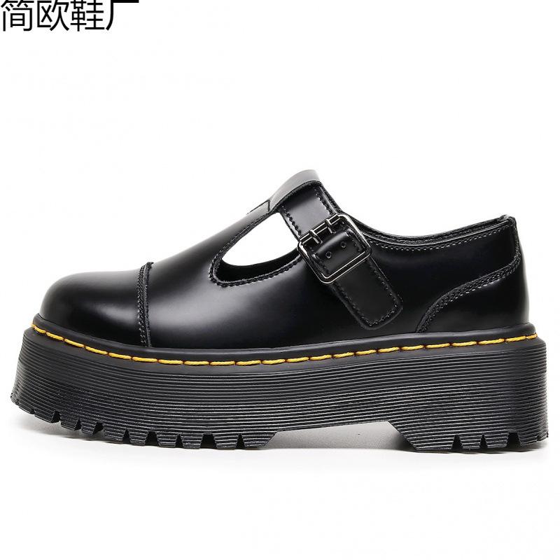 

Персонажи на толстой подошве в женских туфлях Мэри Джейн, низкие туфли из натуральной кожи, модная школьная обувь 35