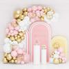 Pastel Pink White Balloons Garland Metal Gold Confetti Balloon Arch Kit Wedding Anniversary Bridal Shower Baby Shower Decoration