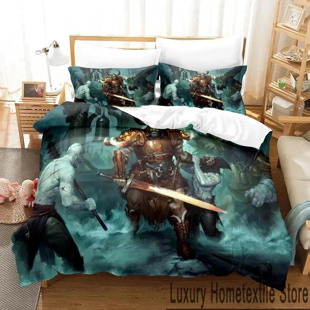 3D Print Diablo IV Game Bedding Set Duvet Cover Bed Set Quilt Cover Pillowcase Comforter King Queen Size Boys Adult Bedding