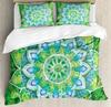 South Mandala Floral Bedding Set Vibrant Color Ornamental Illustration Duvet Cover Set Bohemian Mandala Lotus Design Quilt Cover