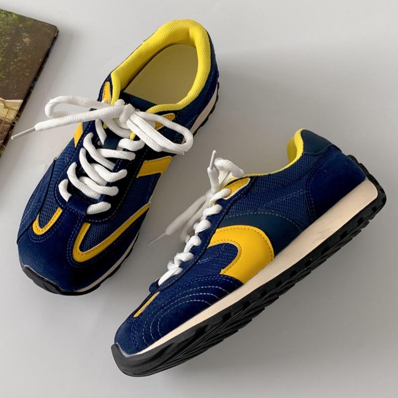 Fashion Designer Forest System Round Toe Sneakers Women 2025 Trendy Mix Color Flat Shoes New Retro Sports Shoes Casual Soft Sneakers