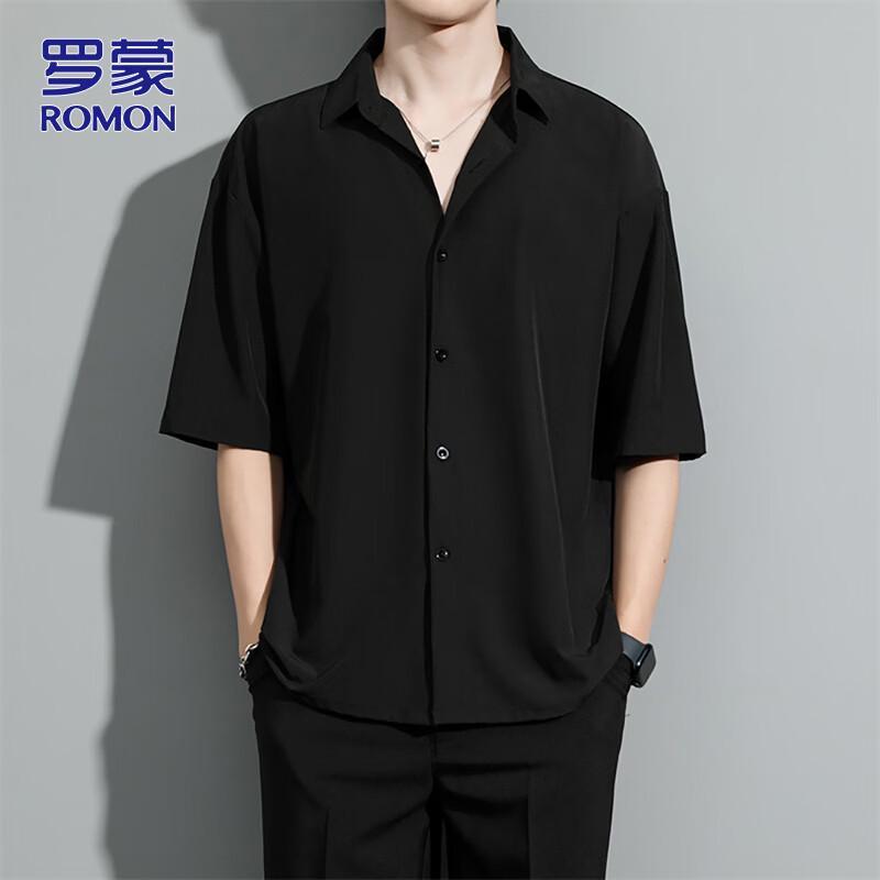 ROMON Men s Premium Ice Silk Short Sleeve Shirt XL