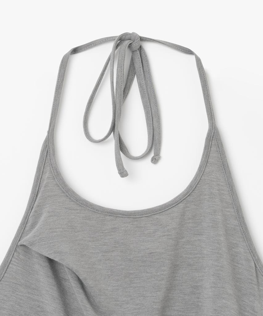 MILLO WOMEN Lace Halter Sleeveless Top [Gray]