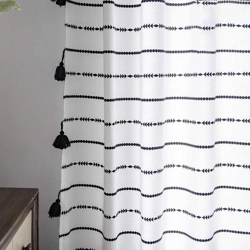 Jingga Striped Blackout Rod Pocket Curtain