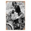 Graceful and Bold Girl On a Shiny Motorbike Vintage Metal Wall Sign Decor