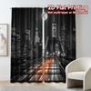 Set Of 2 Minimalist Flat Printing Curtains Without Rod Moonlit Skyline Popular Prints Curtain Semi Sheer Made Polyester