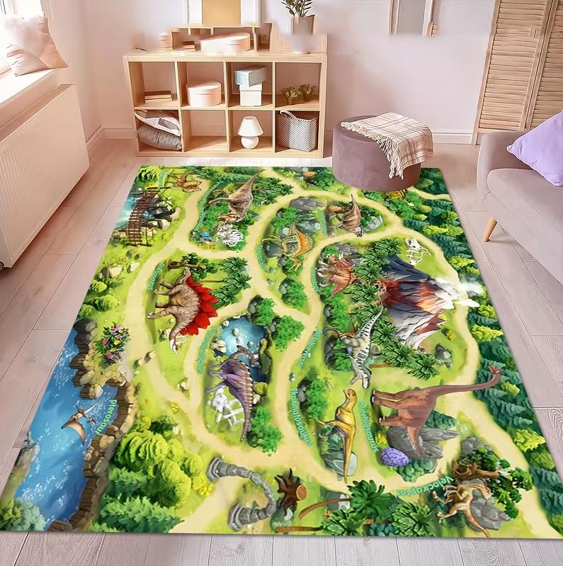 Vivid Jungle Wildlife Park Mat Mat Suitable for Colorful Animals Road in Living Rooms Bedrooms Outdoor Areas and Wildlife Parks