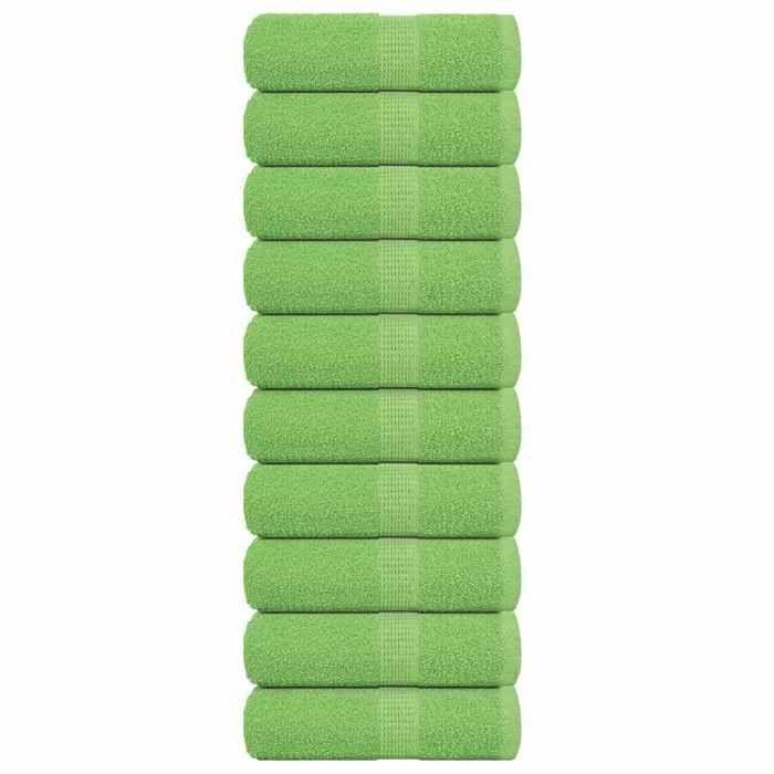 VidaXL Serviettes de toilette 10 pièces FROGN Vert pomme 30 x 30 cm 100 % coton 137018