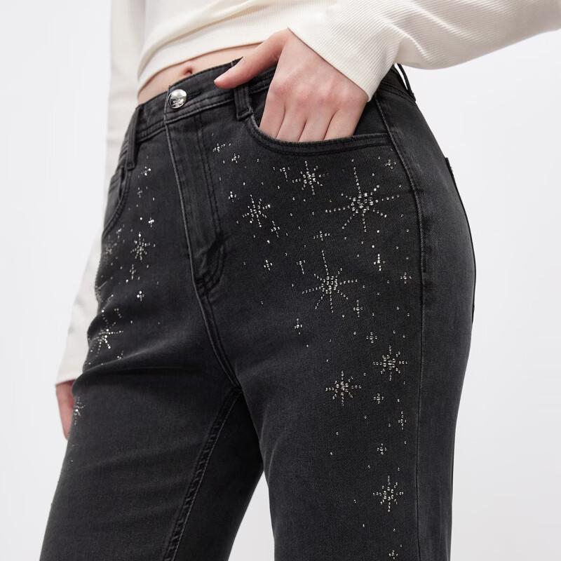 Only Women's High-Waisted Slim-Fit Rhinestone Flared Jeans