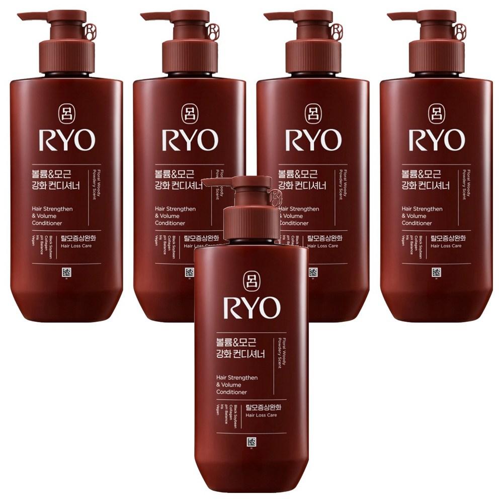 Ryeo Heukwoon Volume & Root Strengthening Conditioner Hair Loss Relief Woody Musk Scent 480ml 5 pcs